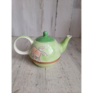 Whittard‎ teapot green rabbit vintage night before Christmas Xmas kitchen